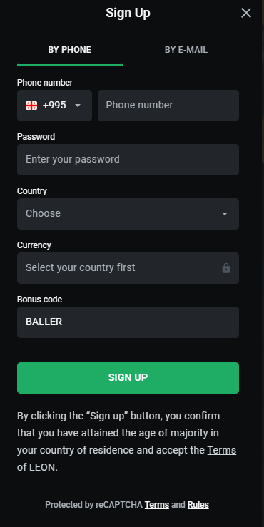 Leonbet Bonus Code